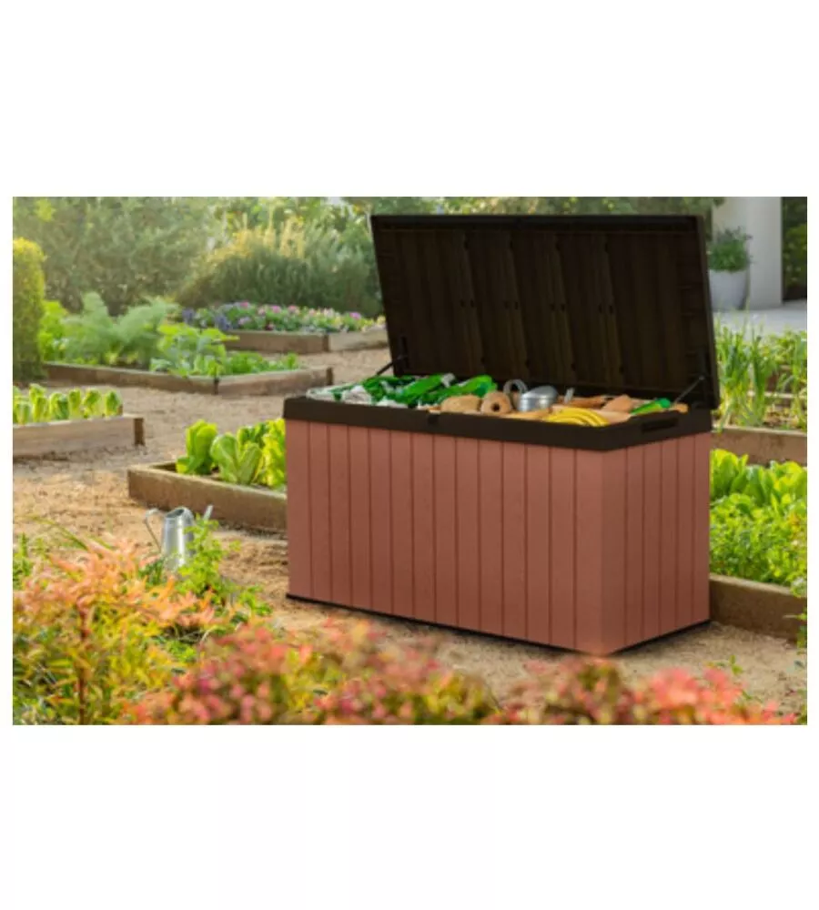 BAULE DA ESTERNO KETER "DARWIN BOX 150G" IN RESINA MARRONE 570 LT 142,9X65,5X78,2 CM
